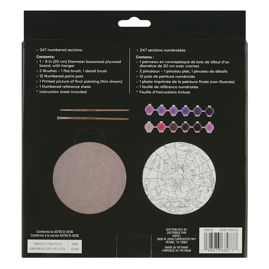 8" Spider Paint-by-Number Plywood Surface Kit by Artist's Loft®